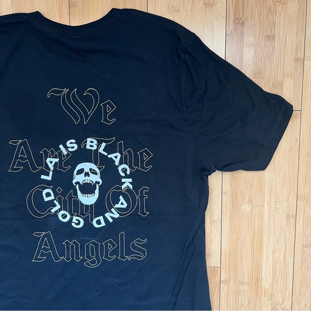 Bella Canvas skull logo black & gold Los Angeles classic graphic t-shirt